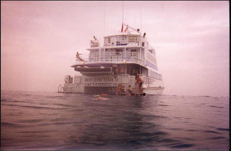 Dolphin boat Bottom Time II Penelope's first dolphin trip in Bahamas